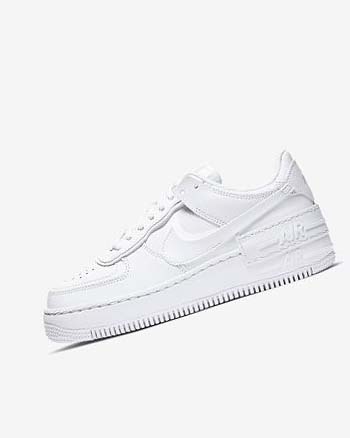 White / White / White Women's Nike Air Force 1 Shadow Sneakers | UK2548