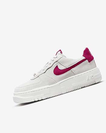 White / White / White Women's Nike Air Force 1 Pixel Sneakers | UK5196