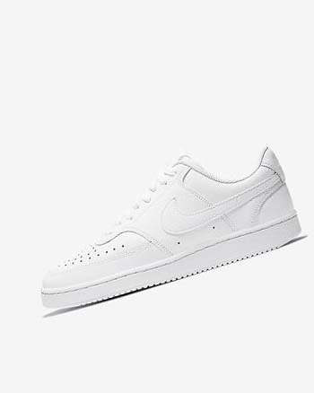 White / White / White Women's Nike Court Vision Low Sneakers | UK2555