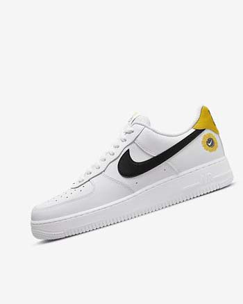 White / Yellow / Black Men's Nike Air Force 1 '07 LV8 Sneakers | UK4748