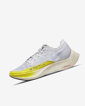 White / Yellow / Blue Women's Nike ZoomX Vaporfly Next% 2 Running Shoes | UK2887