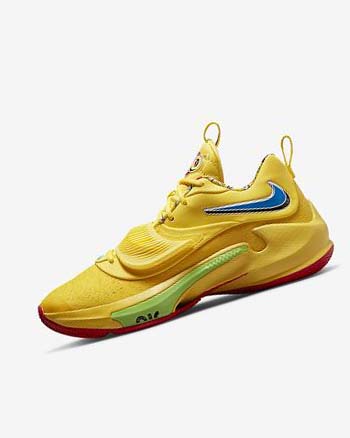 Yellow / White / Red / Black Women's Nike Zoom Freak 3 Basketball Shoes | UK2716