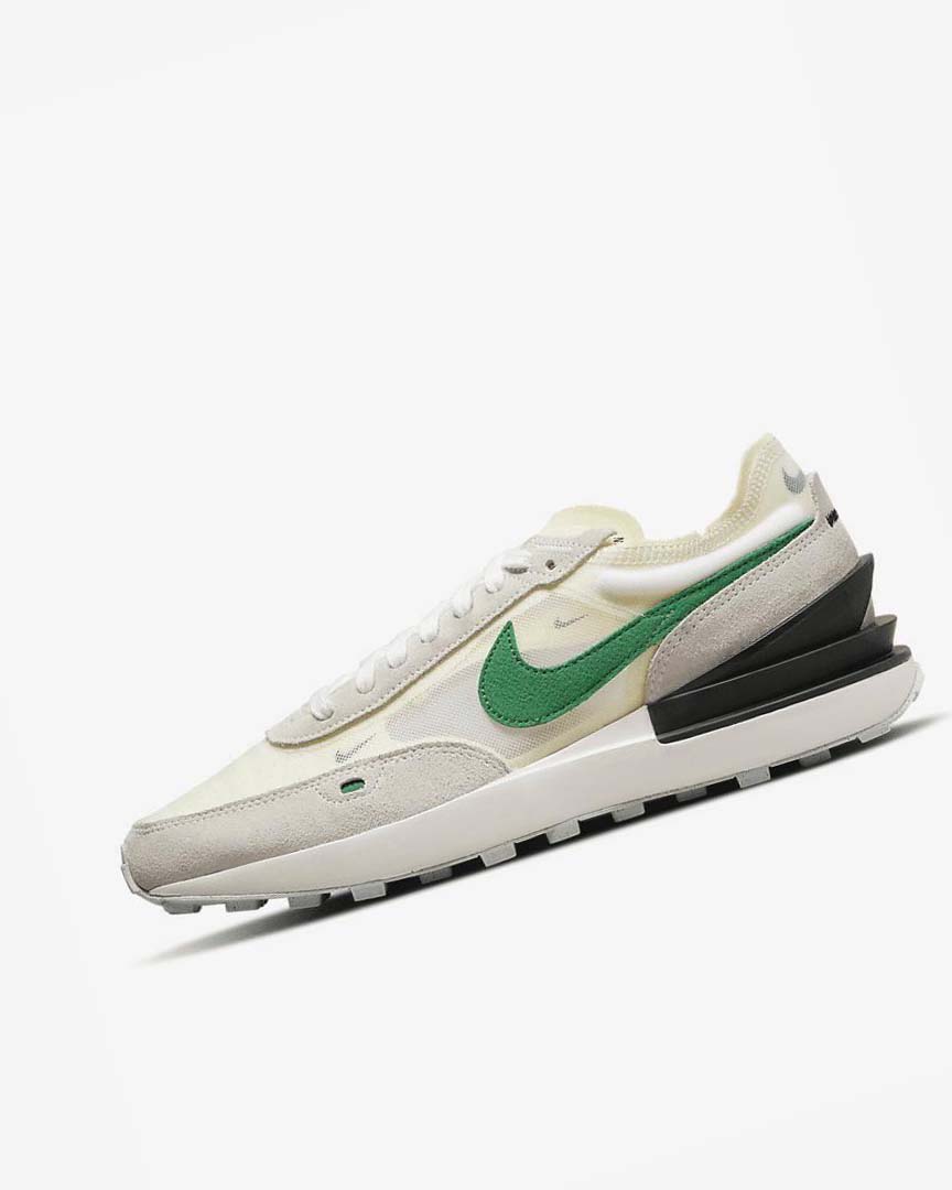 Beige / Green / Black Men\'s Nike Waffle One Sneakers | UK4614