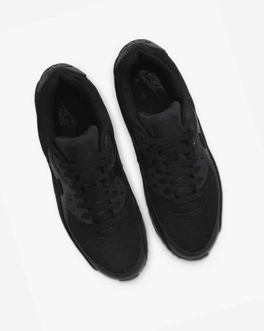 Black / Black / Black / Black Men's Nike Air Max 90 Casual Shoes | UK2914