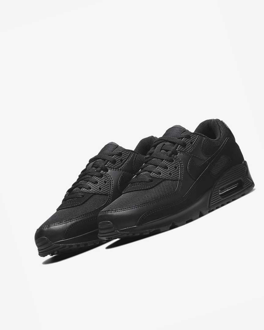 Black / Black / Black / Black Men's Nike Air Max 90 Casual Shoes | UK2914