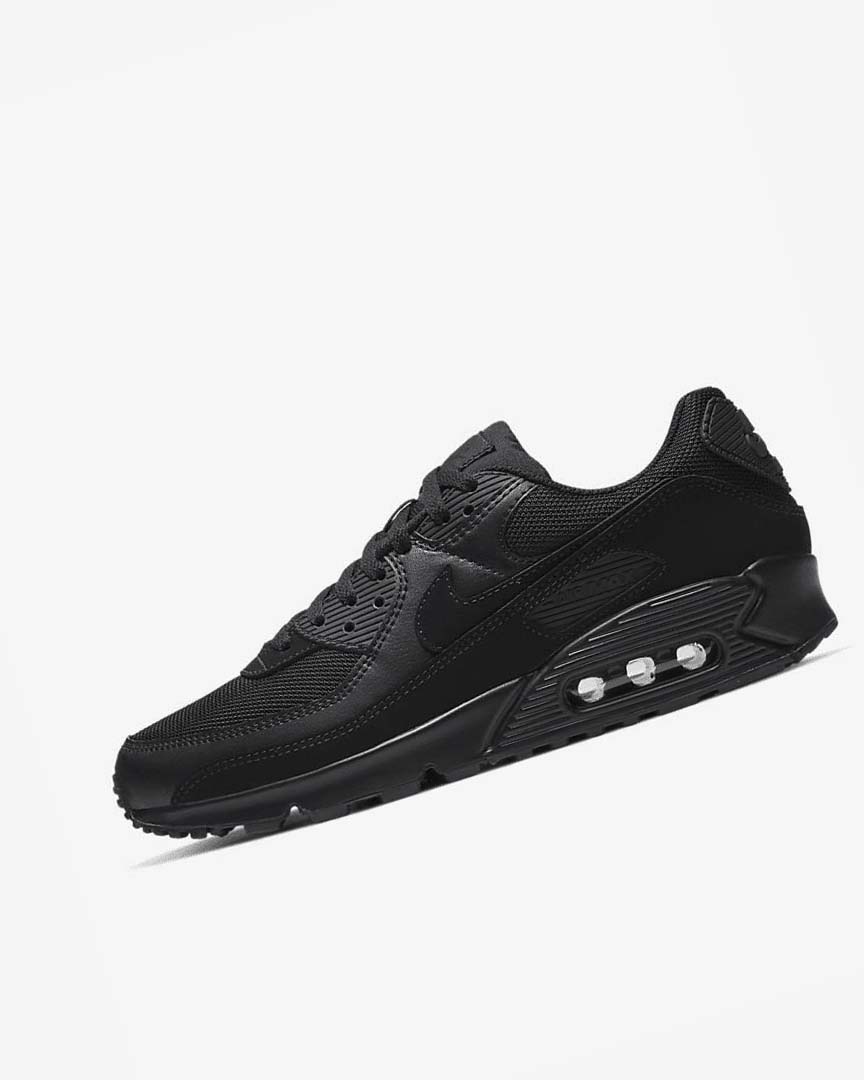 Black / Black / Black / Black Men\'s Nike Air Max 90 Casual Shoes | UK2914