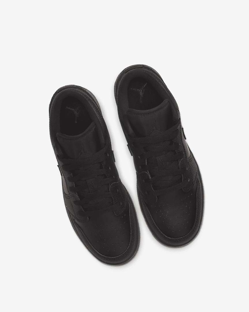 Black / Black / Black Boys' Nike Air Jordan 1 Low Sneakers | UK2829