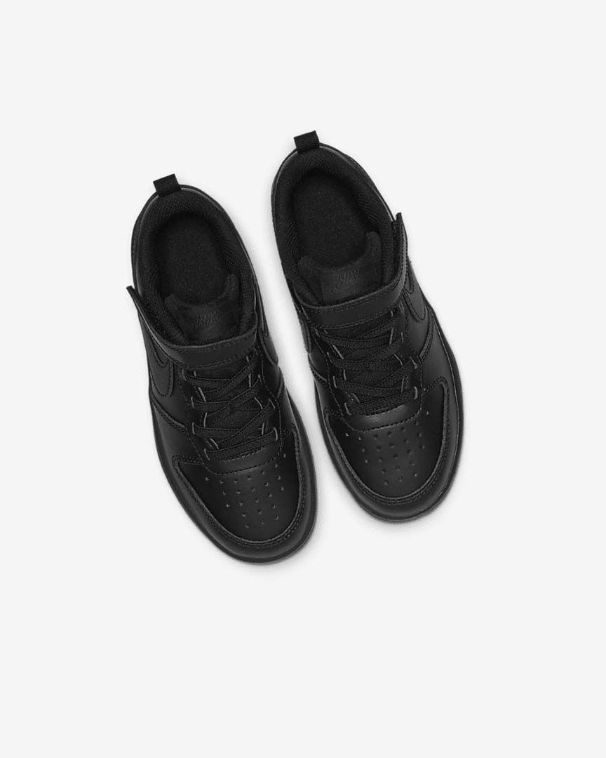 Black / Black / Black Boys' Nike Court Borough Low 2 Shoes | UK2927