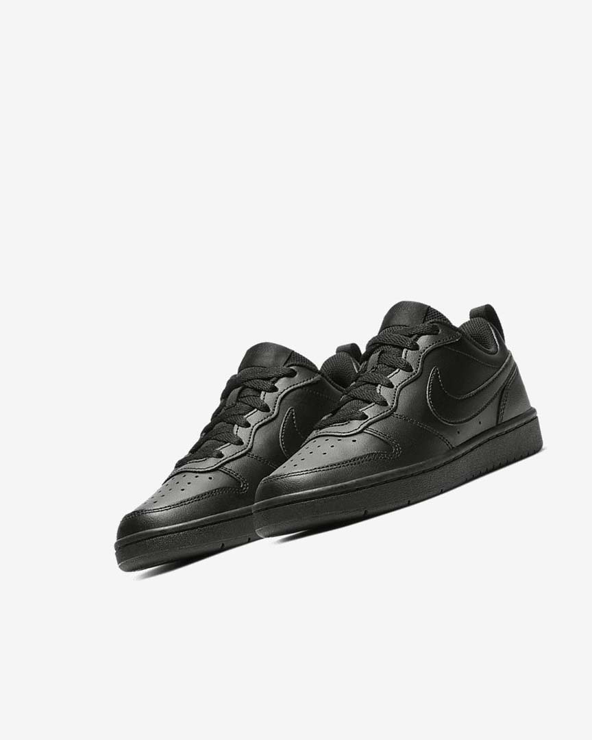 Black / Black / Black Boys' Nike Court Borough Low 2 Shoes | UK5037