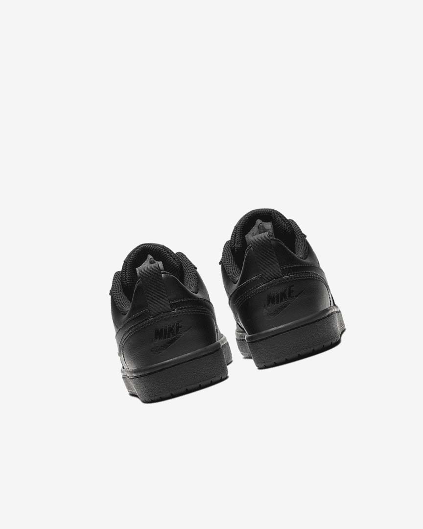 Black / Black / Black Girls' Nike Court Borough Low 2 Shoes | UK2517