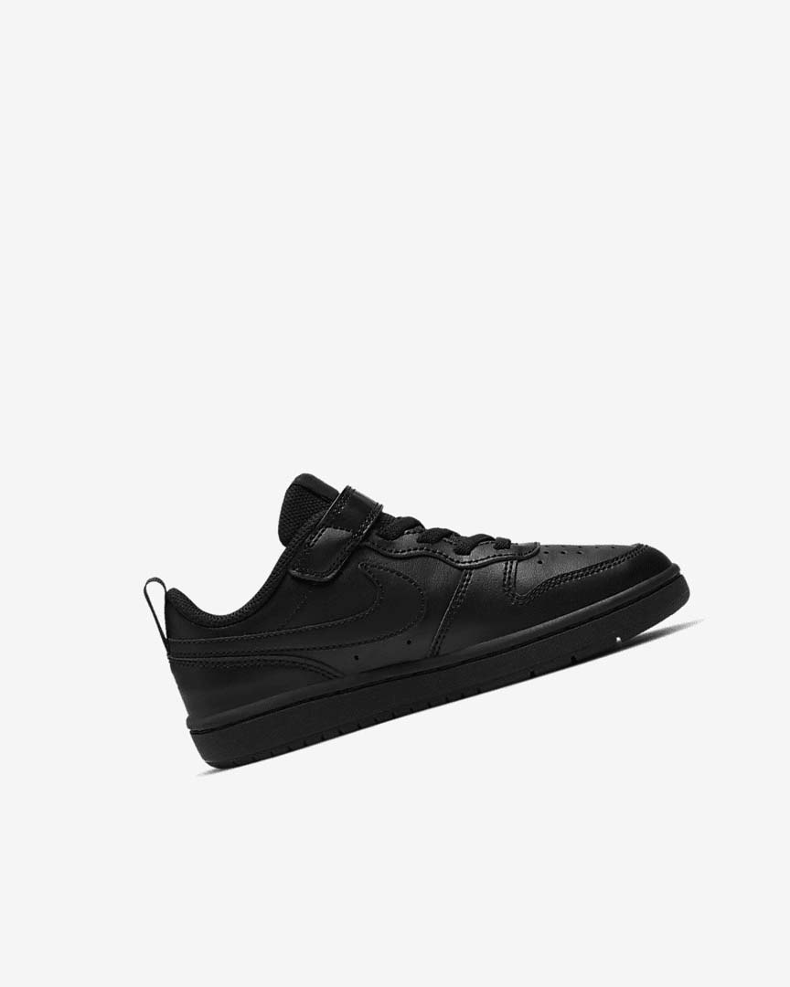 Black / Black / Black Girls' Nike Court Borough Low 2 Shoes | UK3003