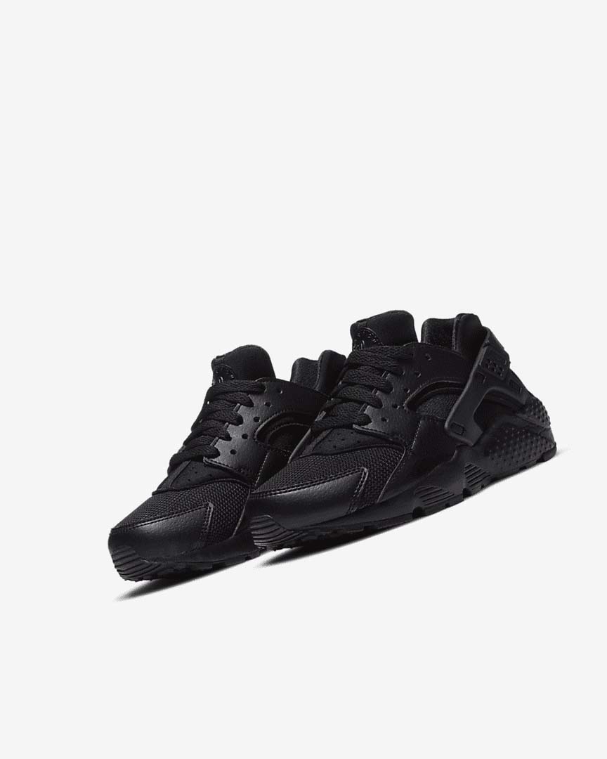 Black / Black / Black Girls' Nike Huarache Run Shoes | UK2784