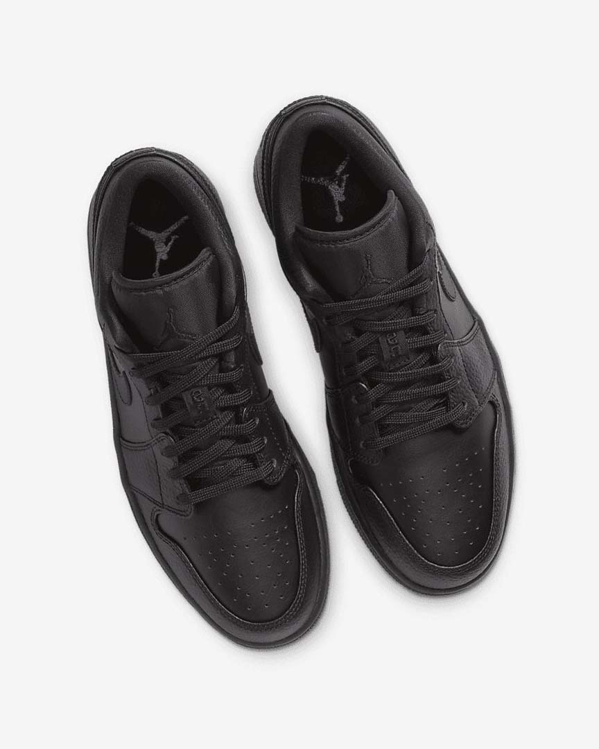 Black / Black / Black Men's Nike Air Jordan 1 Low Sneakers | UK1121