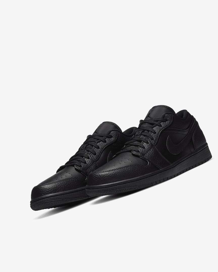 Black / Black / Black Men's Nike Air Jordan 1 Low Sneakers | UK1121