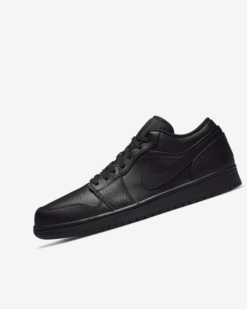 Black / Black / Black Men\'s Nike Air Jordan 1 Low Sneakers | UK1121