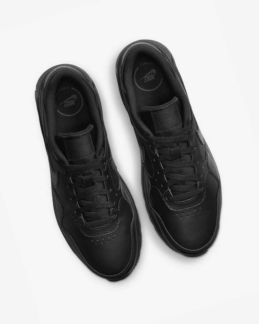 Black / Black / Black Men's Nike Air Max SC Leather Sneakers | UK5312