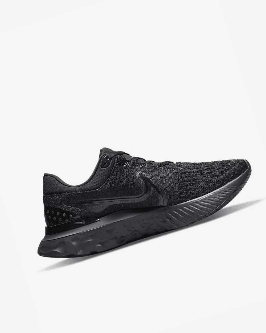 Black / Black / Black Men's Nike React Infinity Run Flyknit 3 Running Shoes | UK5330