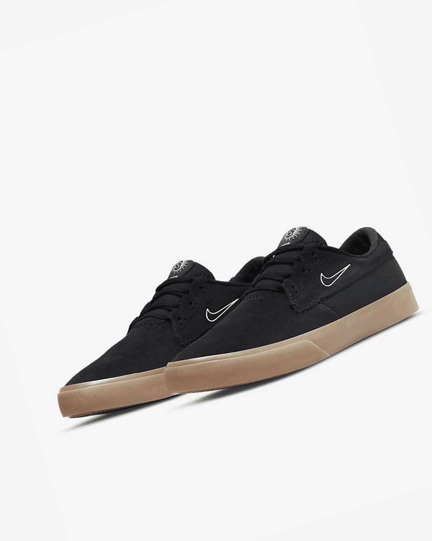 Black / Black / Black / White Men's Nike SB Shane Skate Shoes | UK3214