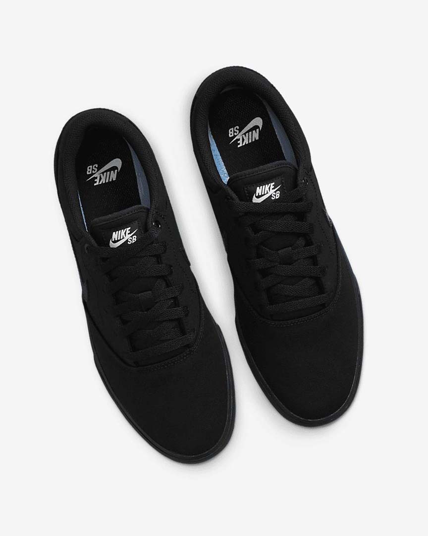 Black / Black / Black Women's Nike SB Chron 2 Canvas Skate Shoes | UK2347