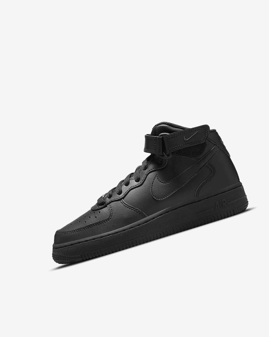 Black / Black Boys\' Nike Air Force 1 Mid LE Sneakers | UK5391