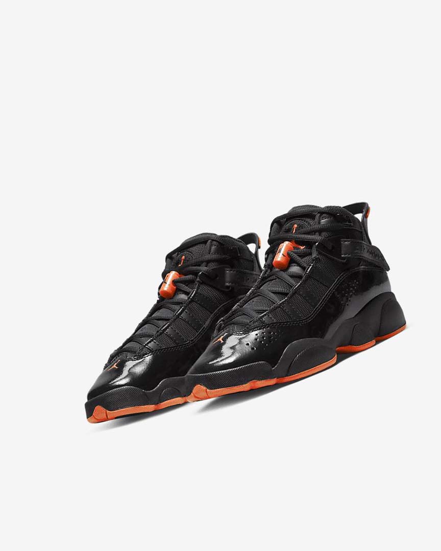 Black / Black Boys' Nike Jordan 6 Rings Basketball Shoes | UK3092