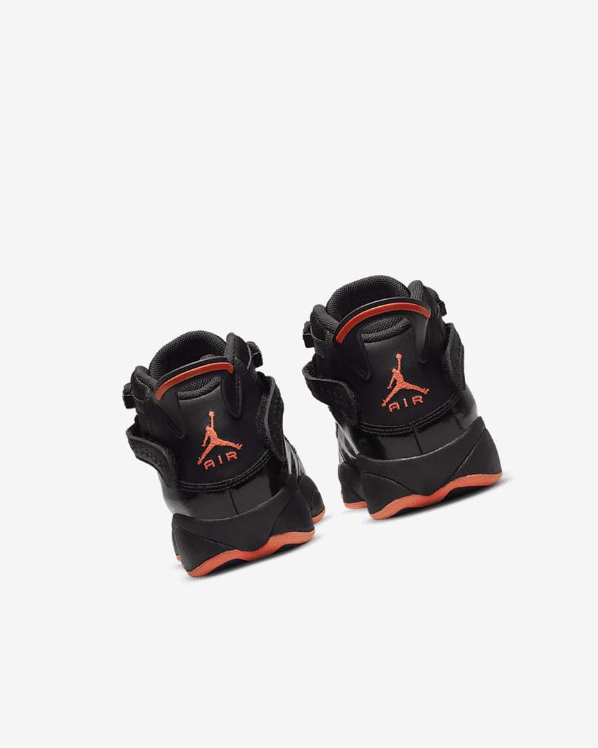 Black / Black Boys' Nike Jordan 6 Rings Basketball Shoes | UK3092