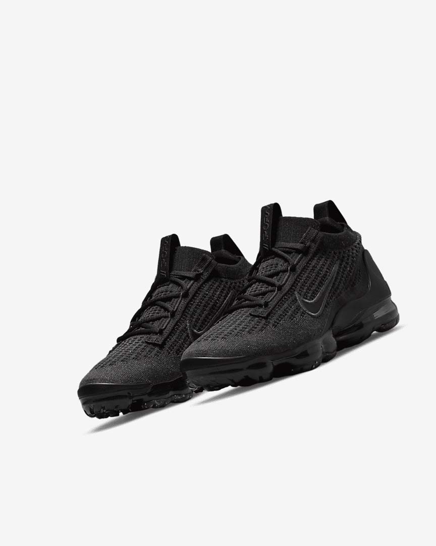 Black / Black / Dark Grey / Black Girls' Nike Air VaporMax 2021 FK Sneakers | UK2805