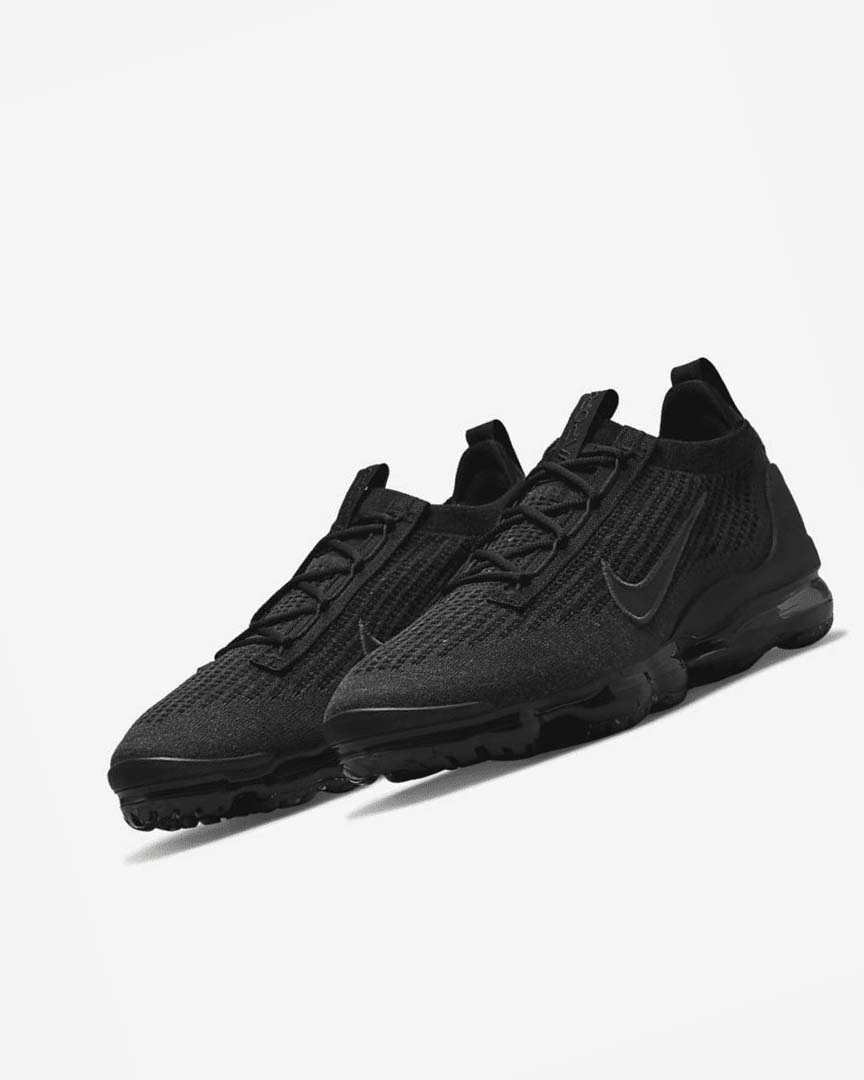 Black / Black / Dark Grey / Black Men's Nike Air VaporMax 2021 FK Sneakers | UK5336