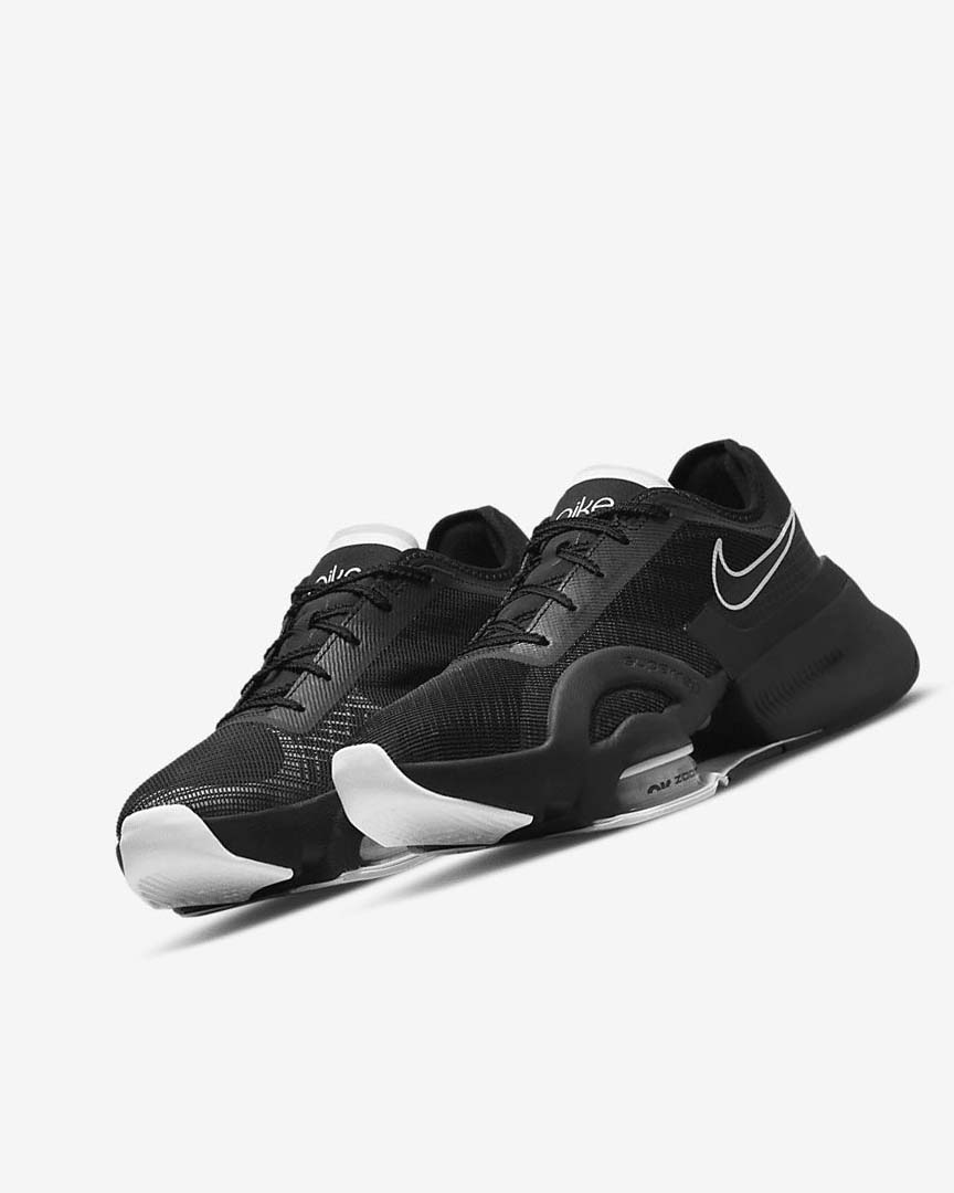 Black / Black / Dark Grey / White Women's Nike Air Zoom SuperRep 3 Training Shoes | UK5248