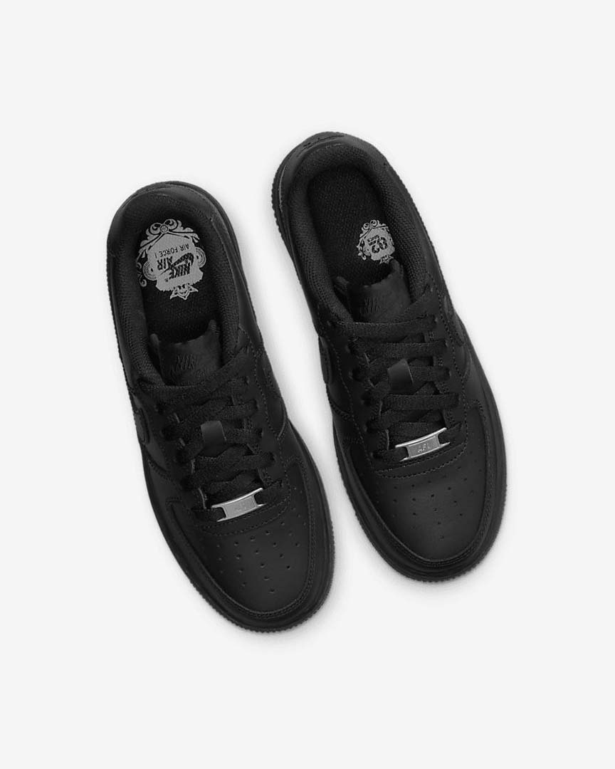 Black / Black Girls' Nike Air Force 1 LE Sneakers | UK5491