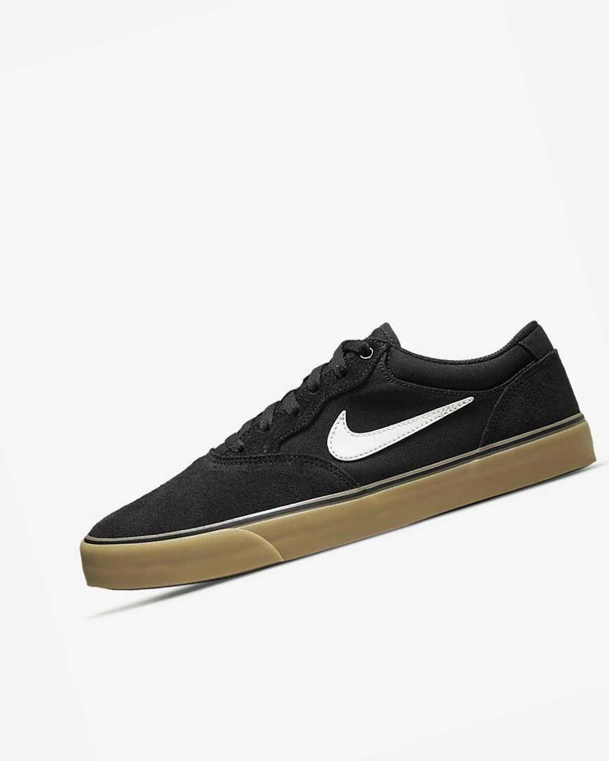 Black / Black / Light Brown / White Men\'s Nike SB Chron 2 Skate Shoes | UK4516