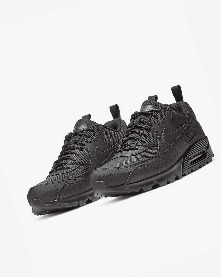 Black / Black Men's Nike Air Max 90 Surplus Sneakers | UK5023