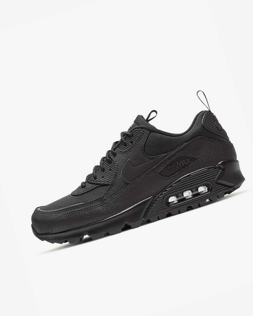 Black / Black Men\'s Nike Air Max 90 Surplus Sneakers | UK5023