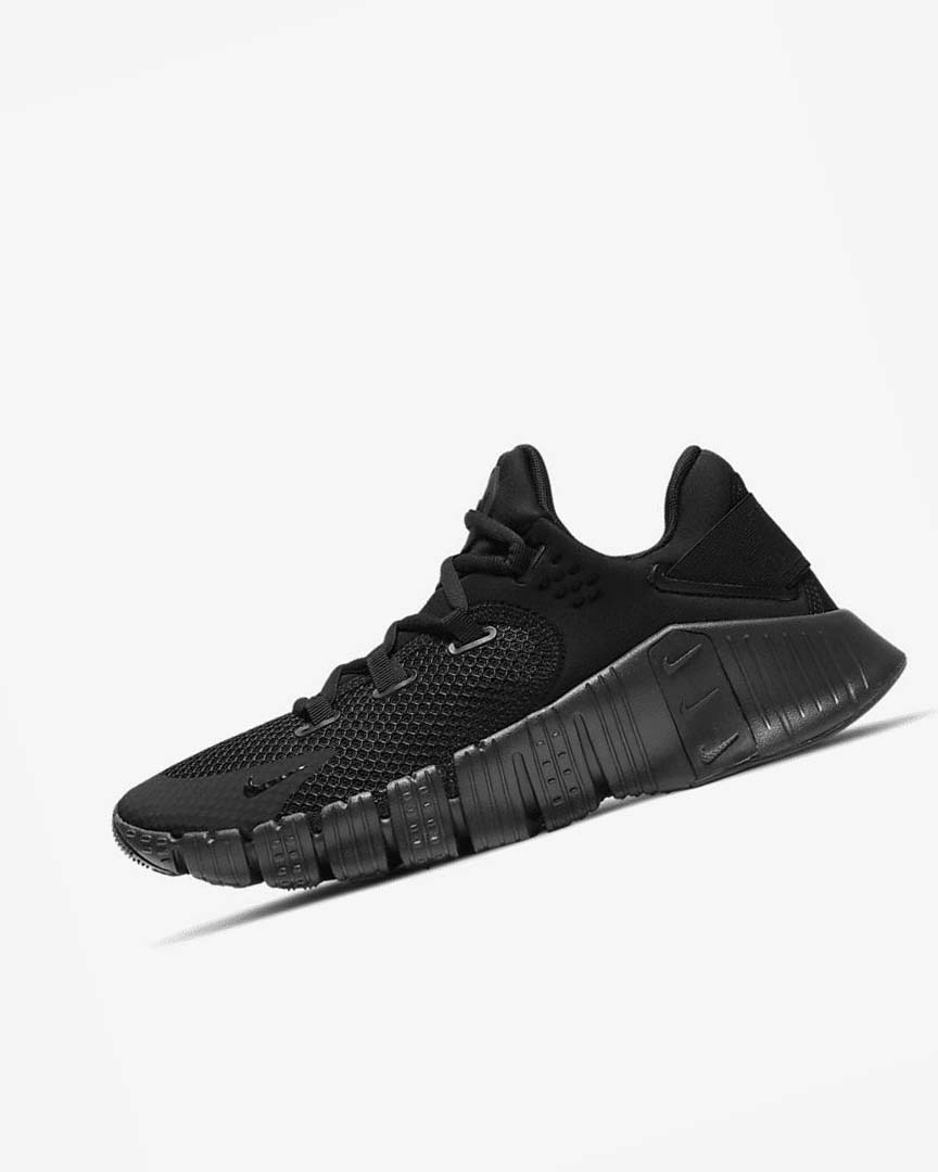 Black / Black Men\'s Nike Free Metcon 4 Training Shoes | UK4587