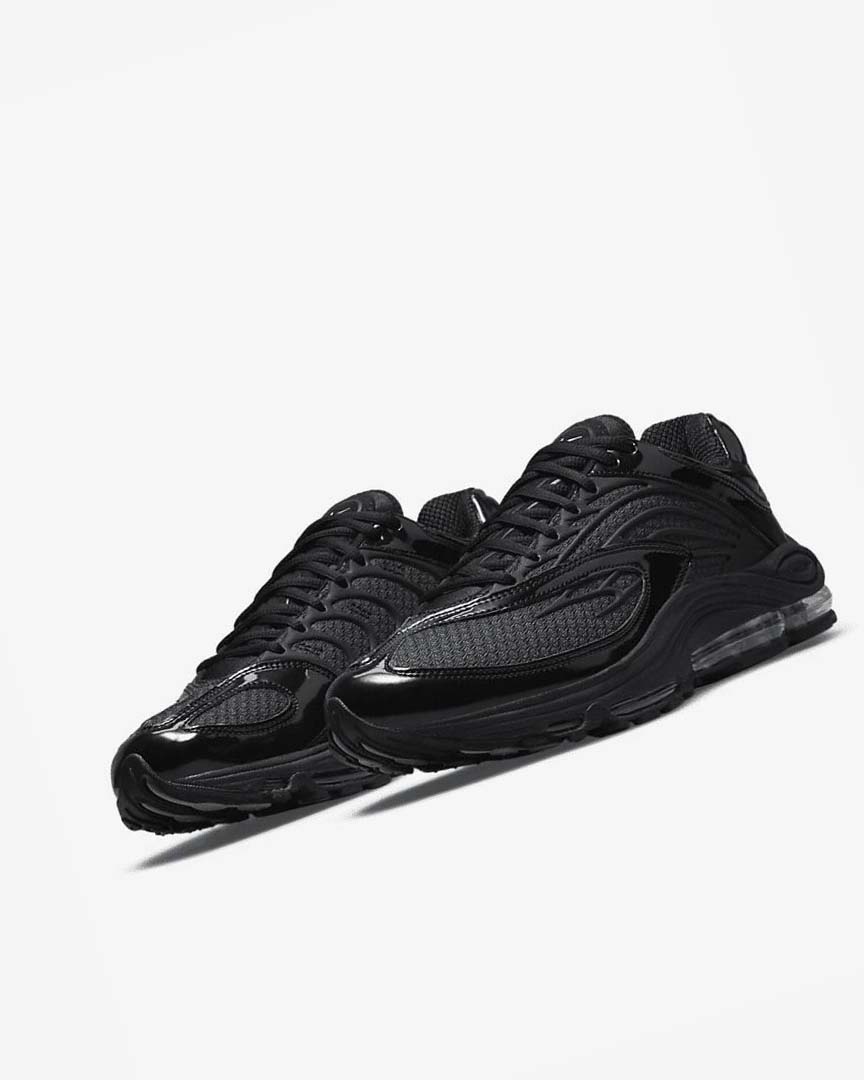 Black / Black / Metal Silver / Black Men's Nike Air Tuned Max Sneakers | UK4960