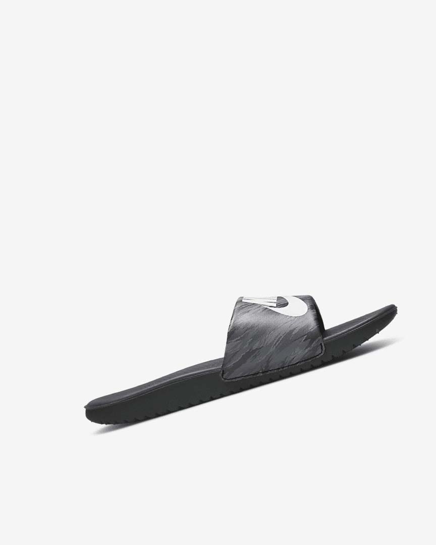 Black / Black / Platinum Boys' Nike Kawa SE Slides | UK5148