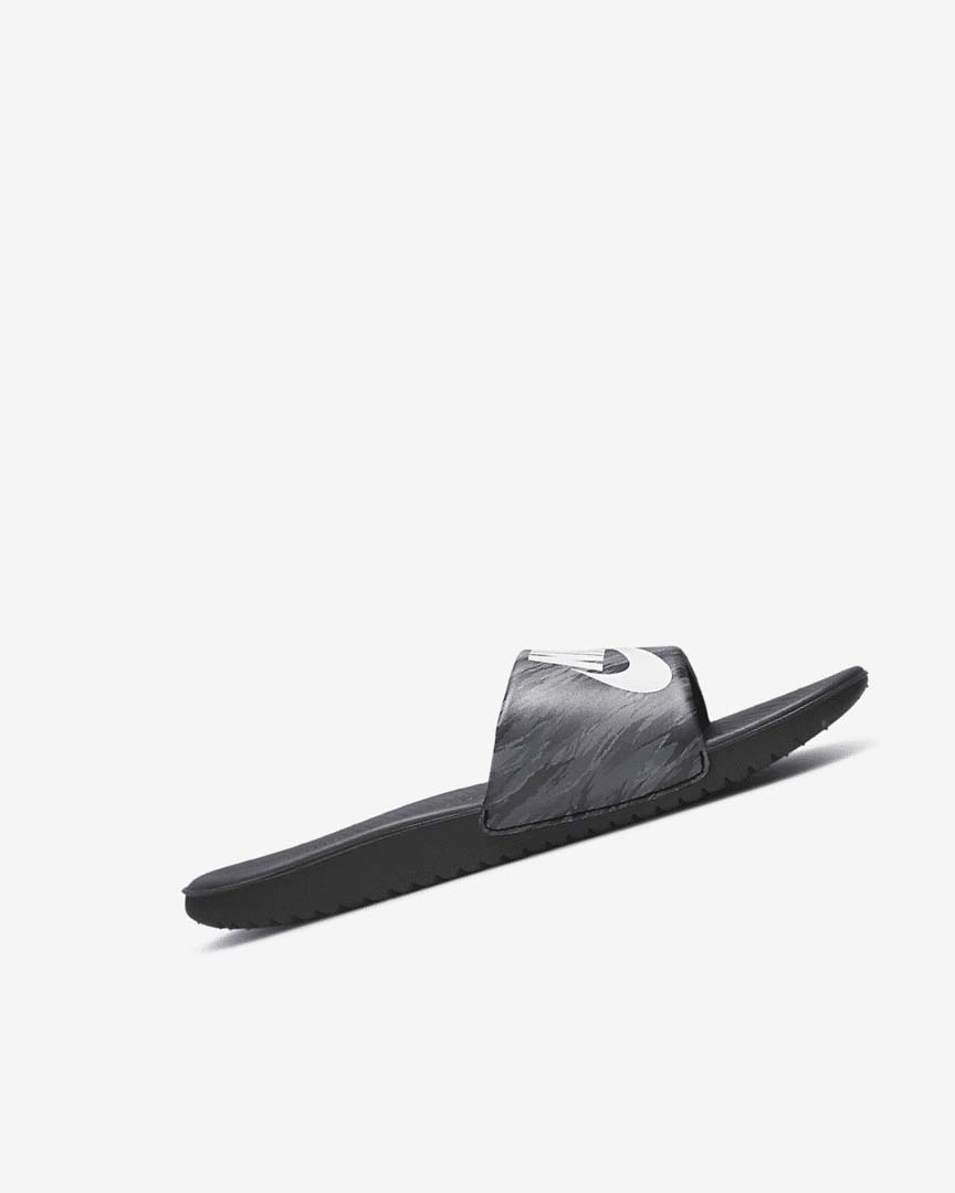 Black / Black / Platinum Girls' Nike Kawa SE Slides | UK2667