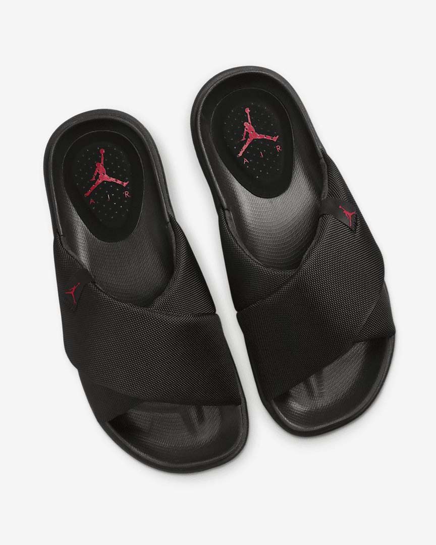 Black / Black / Red Women's Nike Jordan Sophia Slides | UK1123