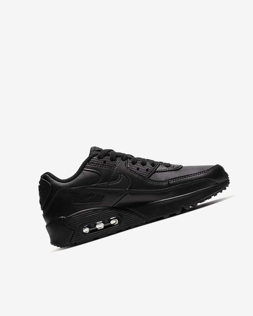 Black / Black / White / Black Girls' Nike Air Max 90 LTR Casual Shoes | UK2785