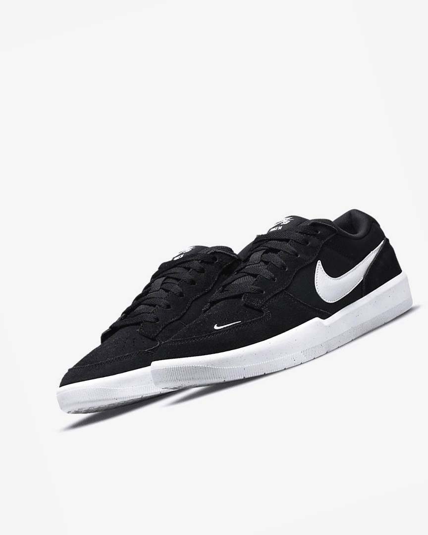 Black / Black / White Men's Nike SB Force 58 Skate Shoes | UK3100