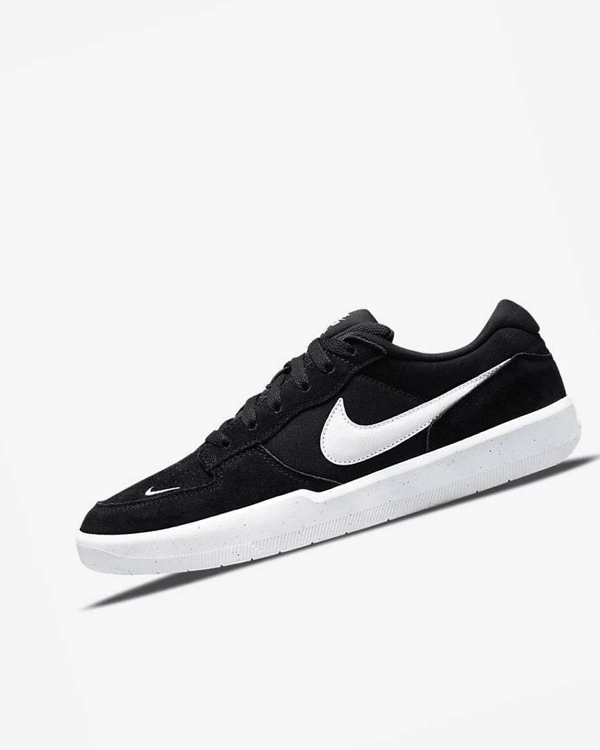 Black / Black / White Men\'s Nike SB Force 58 Skate Shoes | UK3100