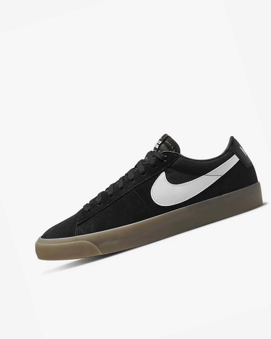 Black / Black / White / White Men\'s Nike SB Zoom Blazer Low Pro GT Skate Shoes | UK5167