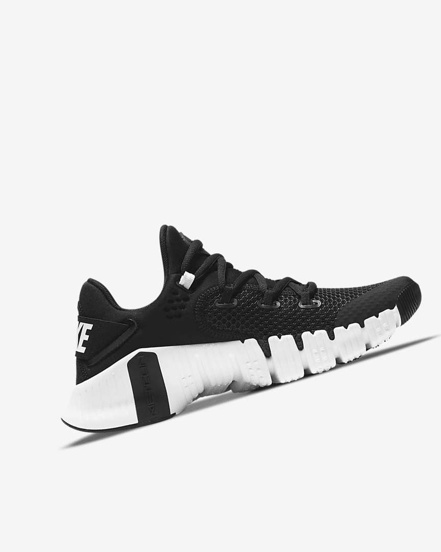 Black / Black / White Women's Nike Free Metcon 4 Training Shoes | UK4496