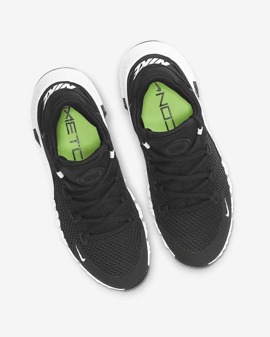 Black / Black / White Women's Nike Free Metcon 4 Training Shoes | UK4496