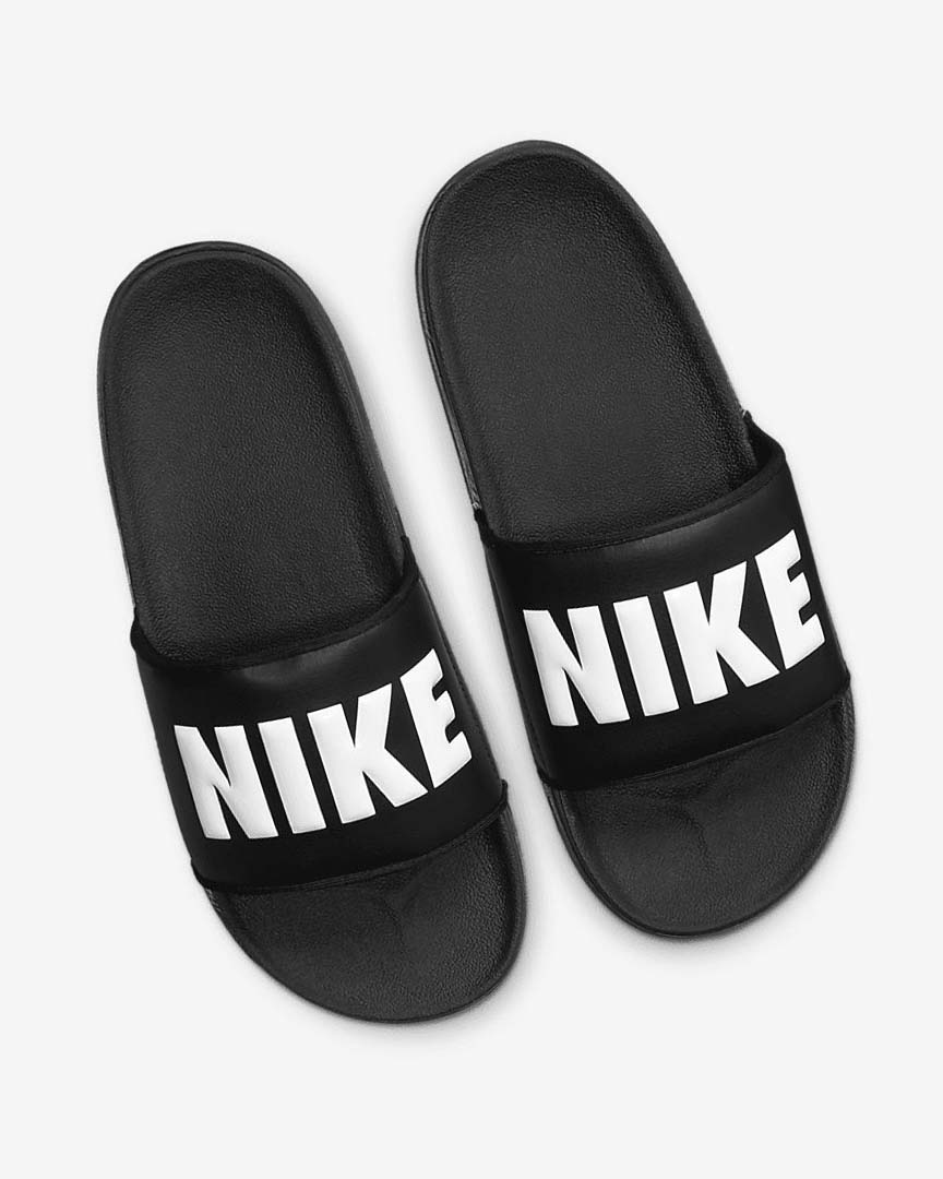 Black / Black / White Women's Nike Offcourt Slides | UK5345