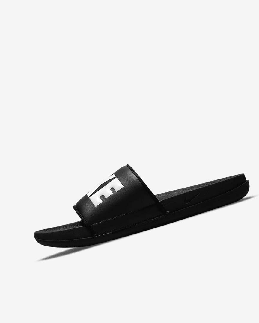 Black / Black / White Women\'s Nike Offcourt Slides | UK5345