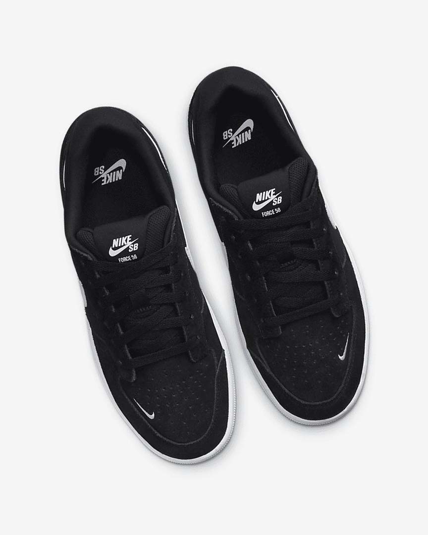 Black / Black / White Women's Nike SB Force 58 Skate Shoes | UK2422