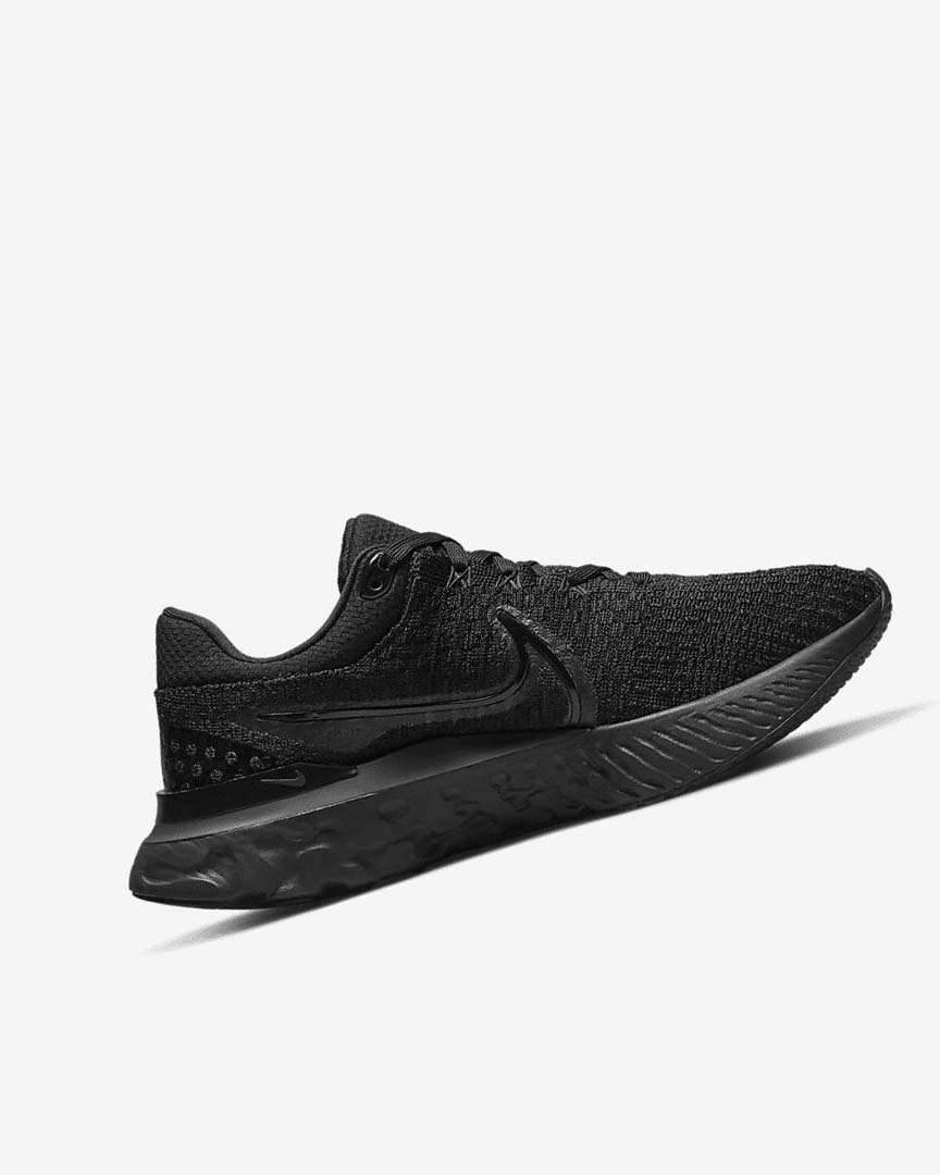 Black / Black Women's Nike React Infinity Run Flyknit 3 Running Shoes | UK5060