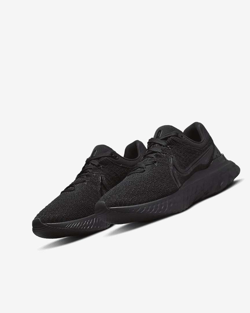 Black / Black Women's Nike React Infinity Run Flyknit 3 Running Shoes | UK5060