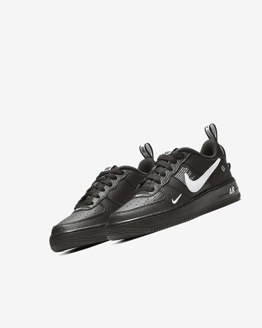 Black / Black / Yellow / White Boys' Nike Air Force 1 LV8 Utility Sneakers | UK5011